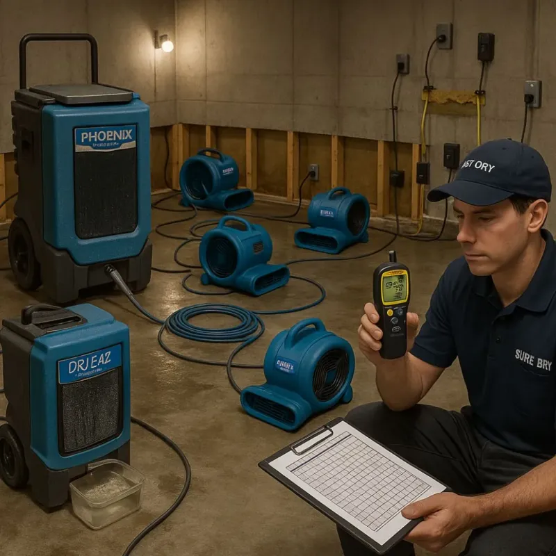 Structural Drying and Dehumidification process in Dover, NH